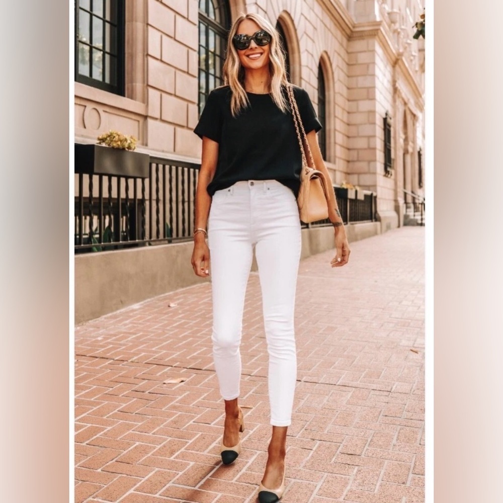 Everlane Anthropologie High Rise Skinny Jean Ankle White stretch size 27 New